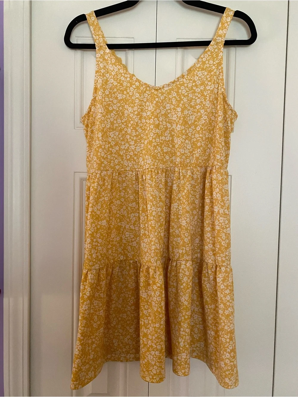Blu Pepper Yellow Floral Tiered Mini Dress - Picture 4 of 7